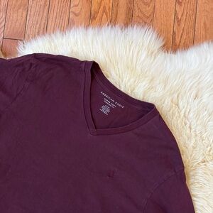 American Eagle Burgundy V-Neck Top Men’s